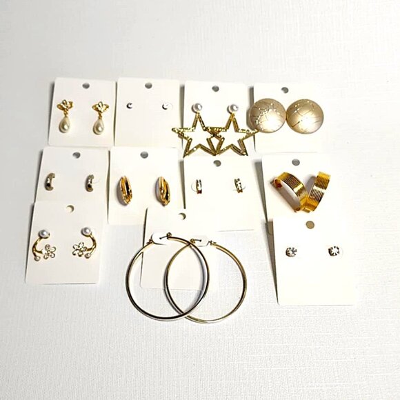 Gold tone pierced earring bundle - Picture 6 of 9